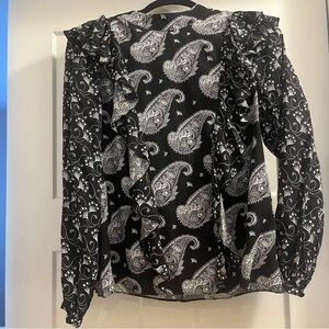 Ted Baker Black and White Paisley Women's Top